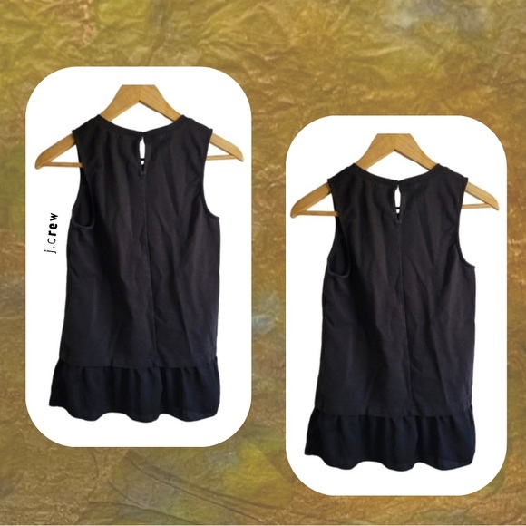 🍭 3/$20 j.crew black layering sleeveless blouse with silky hem - Picture 1 of 12